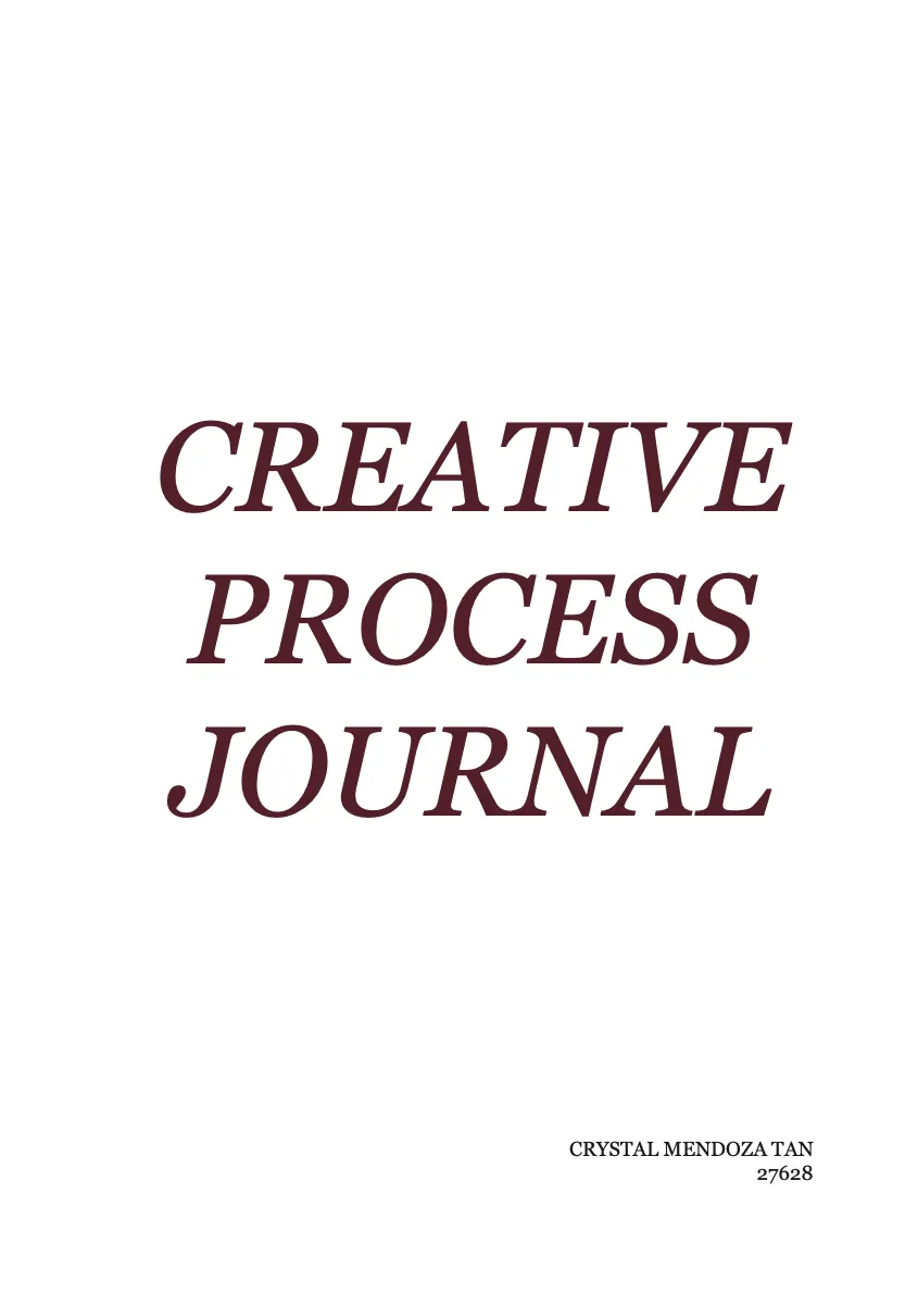 Creative Process Journal, page 1